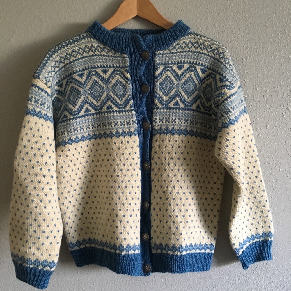Vintage Nordic Fair Isle wool sweater